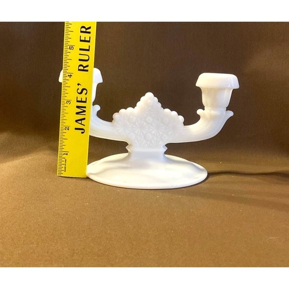 Beautiful Milk Glass Tapered Candlestick Holder Perfect For Wedding Union! - Picture 8 of 9